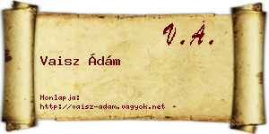 Vaisz Ádám névjegykártya